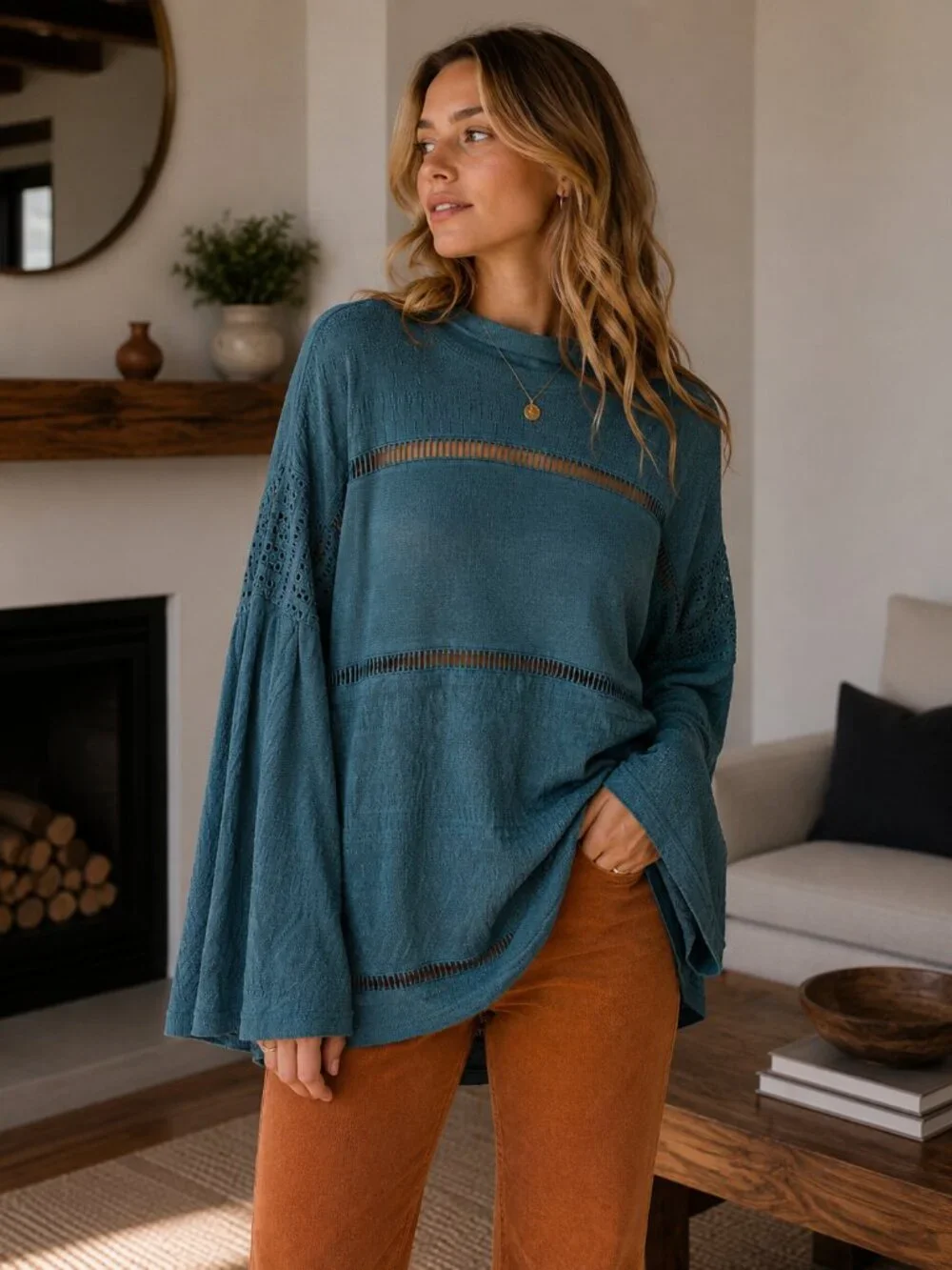 Free People Bell Sleeve Sunday Funday Top